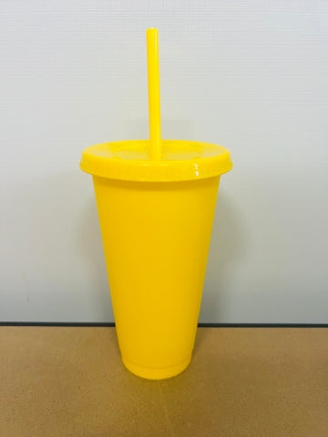 yellow 700ml cold cups Blank