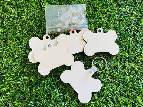 5 pack dog bone keychains